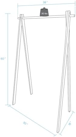 Solid Wood No Tool Assembly Collapsible Aesthetic Clothing Garment Rack