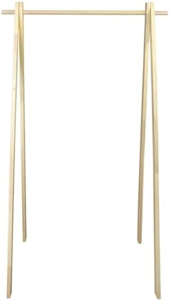 Solid Wood No Tool Assembly Collapsible Aesthetic Clothing Garment Rack
