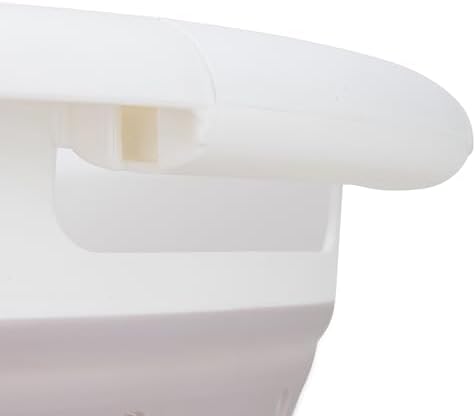 Camco Collapsible Laundry Basket, Small, Taupe/White - Pop Open Waterproof Plastic Bin with Handles for Home, Dorm, RV Storage