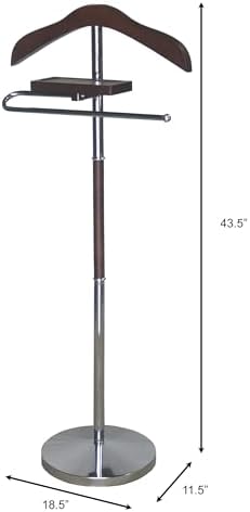 Proman Products VL17017 Valet with Hanger, Tray & Trouser Bar, Brown