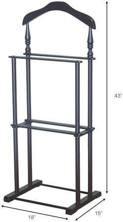 Proman Products Sakura Twin Valet with Wooden Hanger, Trouser Bar & Tie Bar, Walnut
