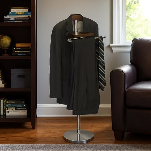Proman Products VL17017 Valet with Hanger, Tray & Trouser Bar, Brown