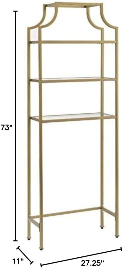 Crosley Furniture Aimee Over The Toilet Storage and Bathroom Organizer with Shelves, Gold