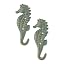 Zingz & Thingz Decorative Cast Iron Animal Wall Hook Collection, 6.5x1x2.5, Seahorse, 2 Count