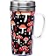Spoontiques Insulated Travel Mug, 14oz - Double Wall Stainless & Acrylic Drink Cup with Twist Top Lid & Handle - US Air Force