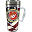 Spoontiques Insulated Travel Mug, 14oz - Double Wall Stainless & Acrylic Drink Cup with Twist Top Lid & Handle - US Air Force