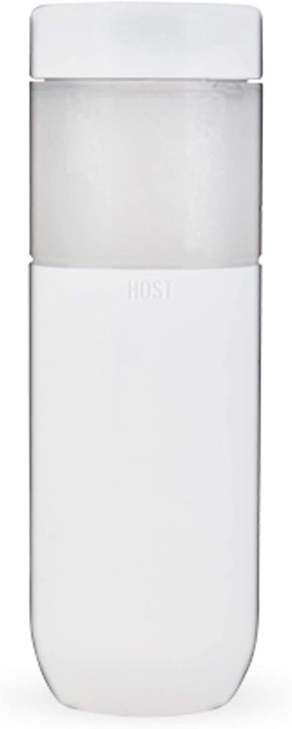 HOST Freeze Double Walled Insulated Water Bottle Freezer Tumbler with Active Cooling Gel Stainless Steel Lid and Silicone Grip, Set of 1 20 Oz Plastic Bottle, Blush