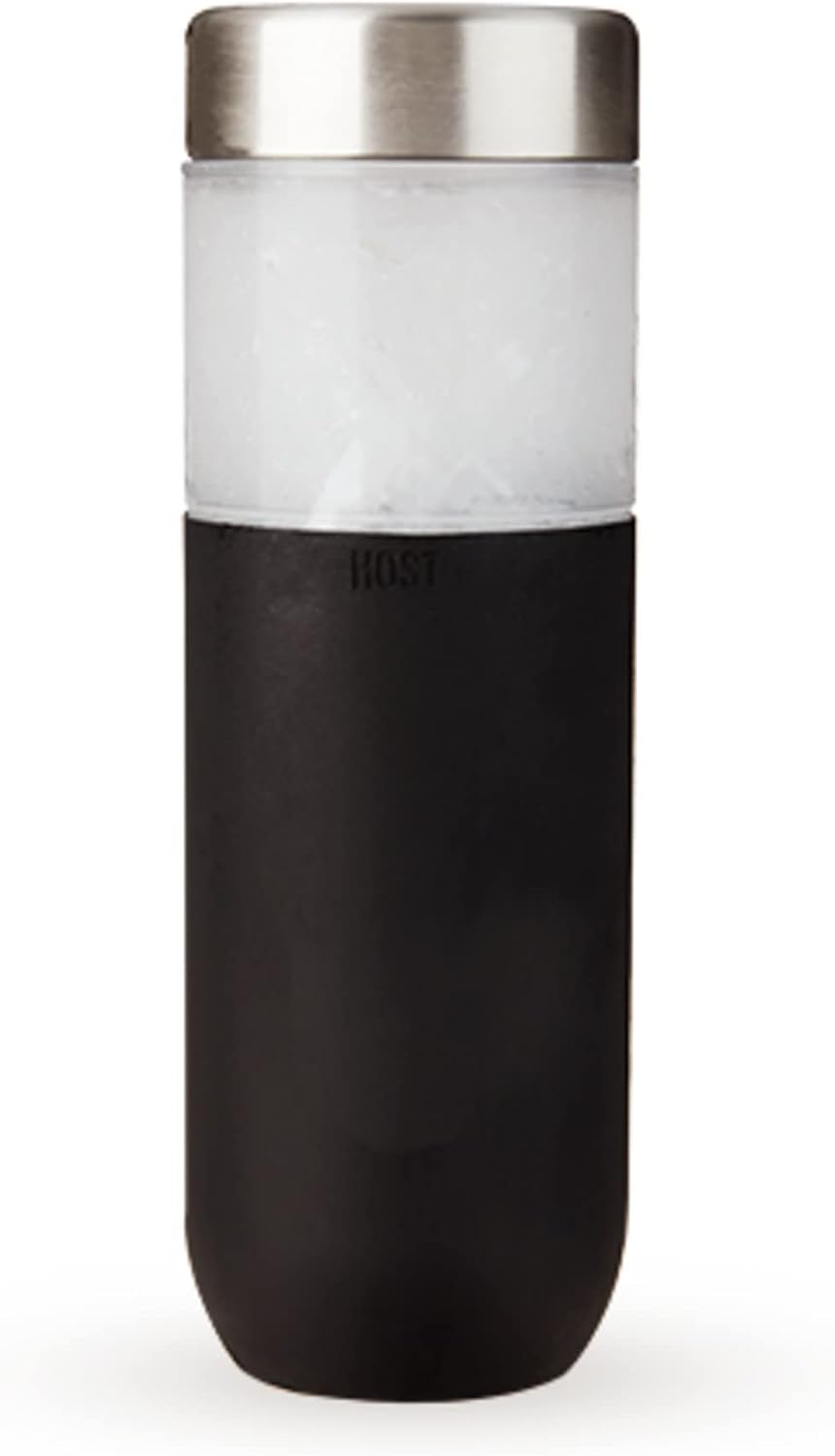 HOST Freeze Double Walled Insulated Water Bottle Freezer Tumbler with Active Cooling Gel Stainless Steel Lid and Silicone Grip, Set of 1 20 Oz Plastic Bottle, Blush