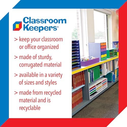 Classroom Keepers Magazine Holders, Assorted Colors, 12-3/8"H x 3-1/8"W x 10-1/4"D, 6 Pieces