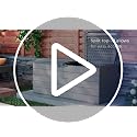 Suncast XL Deck Box, Resin Outdoor Storage, Pad-Lockable Lid, Dove Gray