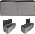 Suncast XL Deck Box, Resin Outdoor Storage, Pad-Lockable Lid, Dove Gray