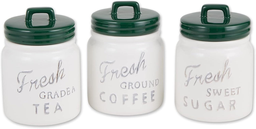 DII Kitchen Accessories Collection Ceramics, Jar Canister Set, Blue, 3