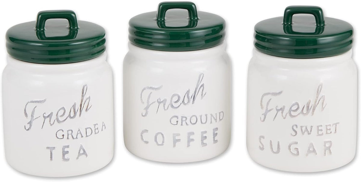 DII Kitchen Accessories Collection Ceramics, Jar Canister Set, Blue, 3