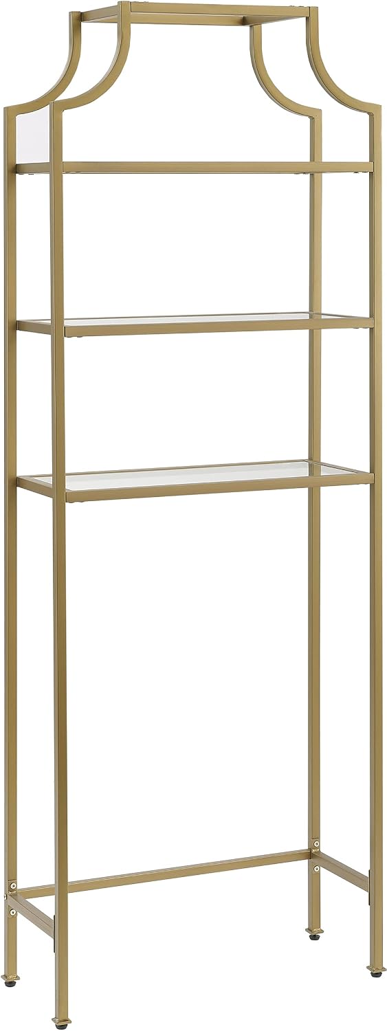 Crosley Furniture Aimee Over The Toilet Storage and Bathroom Organizer with Shelves, Gold