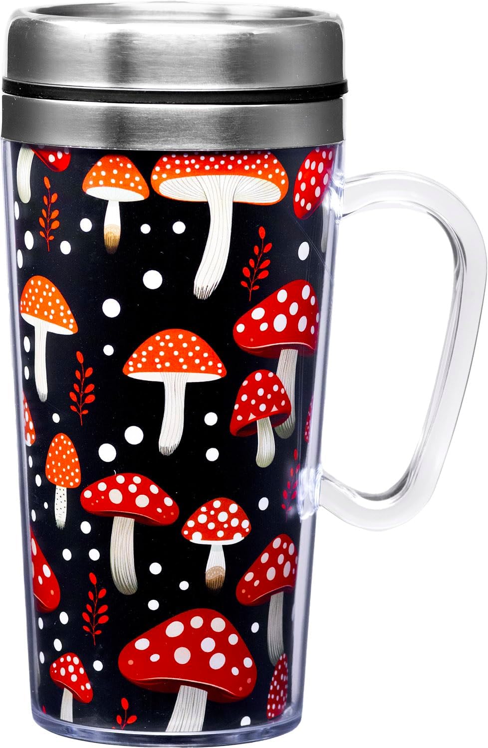 Spoontiques Insulated Travel Mug, 14oz - Double Wall Stainless & Acrylic Drink Cup with Twist Top Lid & Handle - US Air Force
