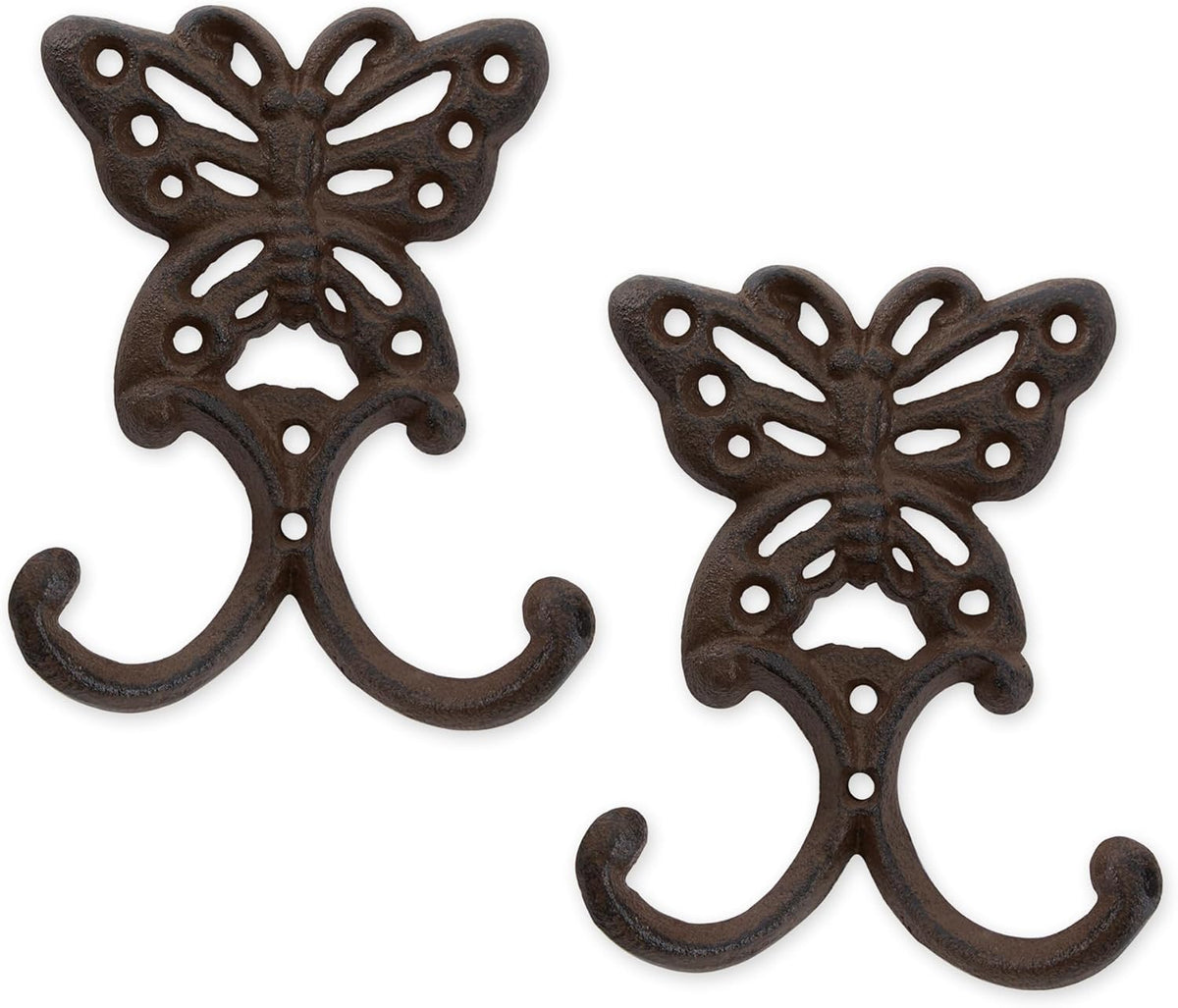 Zingz & Thingz Decorative Cast Iron Animal Wall Hook Collection, 6.5x1x2.5, Seahorse, 2 Count