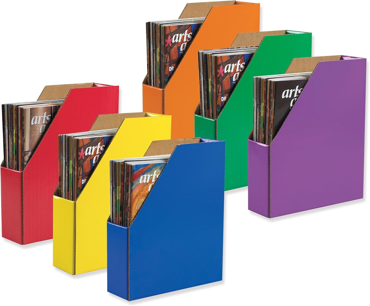 Classroom Keepers Magazine Holders, Assorted Colors, 12-3/8"H x 3-1/8"W x 10-1/4"D, 6 Pieces