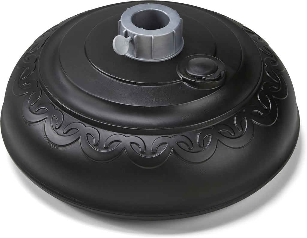 00147, Durable Rust Free Molded Resin, Patio Umbrella Base, 30 pounds Holding Force, 14 1/2" D & 6 1/2" H, Bronze