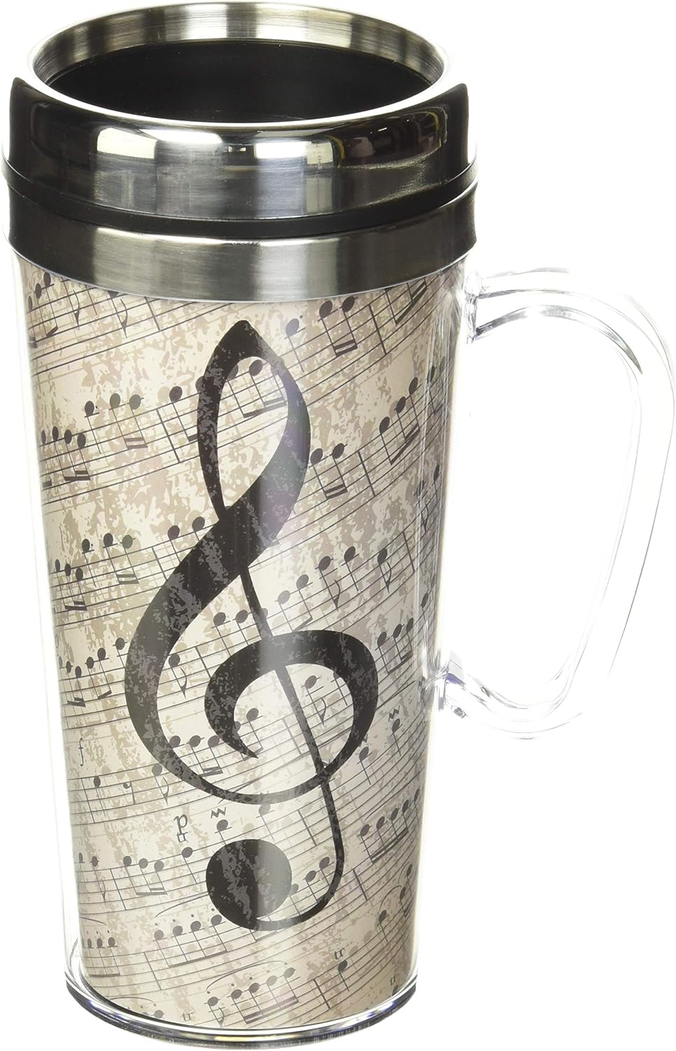 Spoontiques Insulated Travel Mug, 14oz - Double Wall Stainless & Acrylic Drink Cup with Twist Top Lid & Handle - US Air Force