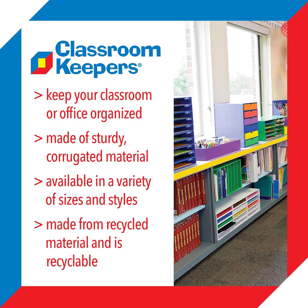 Classroom Keepers Magazine Holders, Assorted Colors, 12-3/8"H x 3-1/8"W x 10-1/4"D, 6 Pieces
